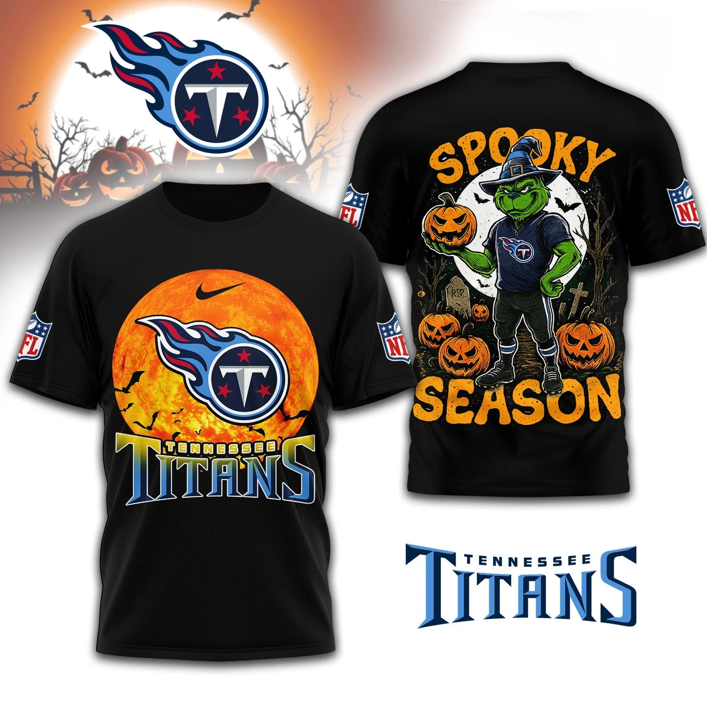 LIMITED EDITION - NEW CUSTOMIZED NFL31 TST TENNESSEE TITANS x SPOOKY SEASON T-SHIRT, HOODIE, ZIP HOODIE