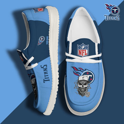 LIMITED EDITION - NEW CUSTOMIZED NFL31 TST TENNESSEE TITANS LOAFER SHOES