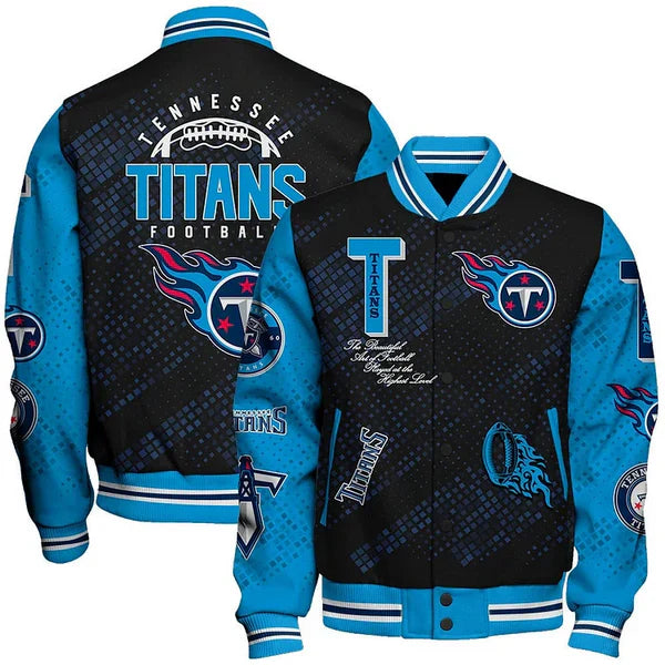 LIMITED EDITION - NEW CUSTOMIZED NFL31 TST TENNESSEE TITANS SATIN VARSITY JACKET & BASEBALL JACKET