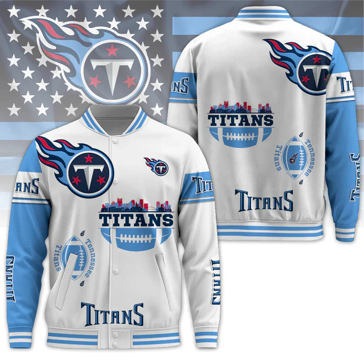 LIMITED EDITION - NEW CUSTOMIZED NFL31 TST TENNESSEE TITANS BASEBALL JACKET
