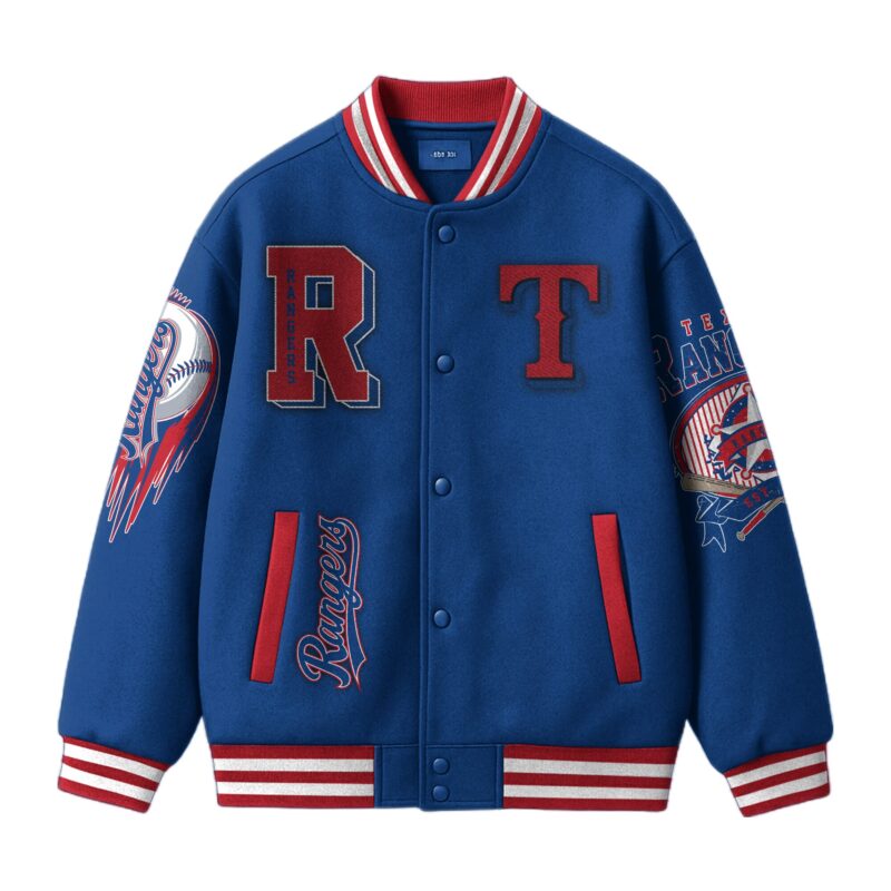 LIMITED EDITION - NEW CUSTOMIZED MLB08 TX RANGERS SATIN VARSITY & BASEBALL JACKET