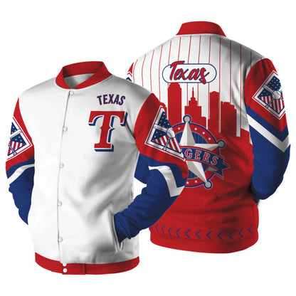 LIMITED EDITION - NEW CUSTOMIZED MLB08 TX RANGERS SATIN VARSITY & BASEBALL JACKET