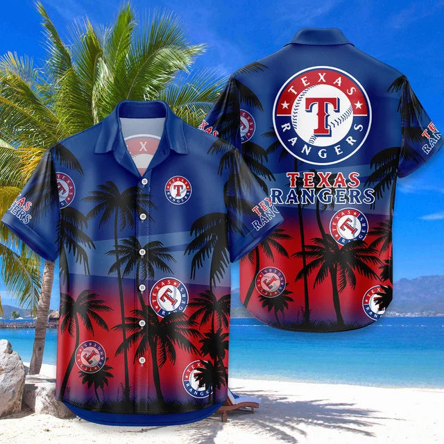 LIMITED EDITION - NEW CUSTOMIZED MLB08 TRS TEXAS RANGERS UNISEX HAWAIIAN SHIRT & SHORTS SET