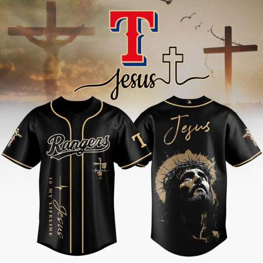 LIMITED EDITION - NEW CUSTOMIZED MLB08 TRS TEXAS RANGERS x JESUS CHRIST JERSEY