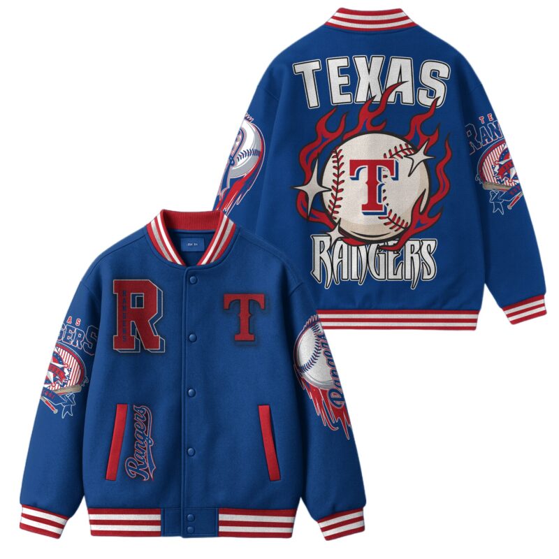 LIMITED EDITION - NEW CUSTOMIZED MLB08 TX RANGERS SATIN VARSITY & BASEBALL JACKET