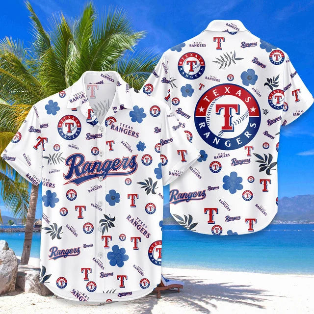 LIMITED EDITION - NEW CUSTOMIZED MLB08 TRS TEXAS RANGERS UNISEX HAWAIIAN SHIRT & SHORTS SET