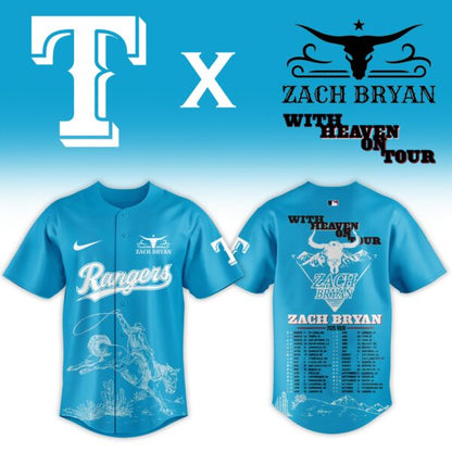 LIMITED EDITION - NEW CUSTOMIZED MLB08 TRS TEXAS RANGERS x ZACH BRYAN BASEBALL JERSEY & CAP
