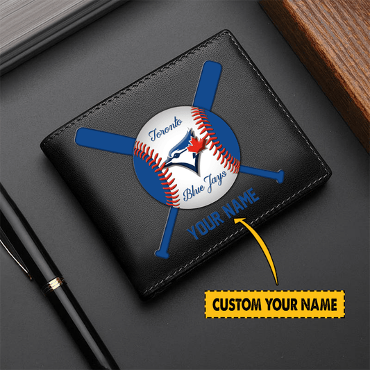 LIMITED EDITION - NEW CUSTOMIZED MLB12 TBJ TORONTO BLUE JAYS LEATHER WALLET