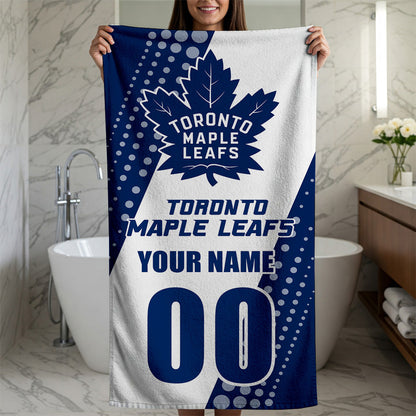 LIMITED EDITION - NEW CUSTOMIZED NHL23 TML TORONTO MAPLE LEAFS BEACH & BATH TOWEL
