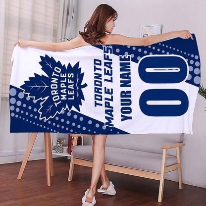 LIMITED EDITION - NEW CUSTOMIZED NHL23 TML TORONTO MAPLE LEAFS BEACH & BATH TOWEL