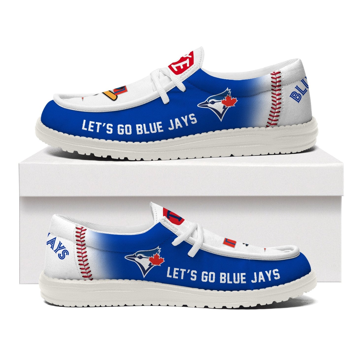 LIMITED EDITION - NEW CUSTOMIZED MLB12 TBJ TORONTO BLUE JAYS LOAFER SHOES