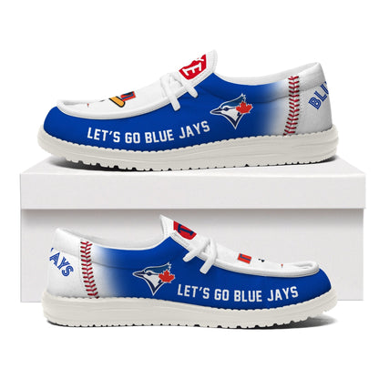 LIMITED EDITION - NEW CUSTOMIZED MLB12 TBJ TORONTO BLUE JAYS LOAFER SHOES