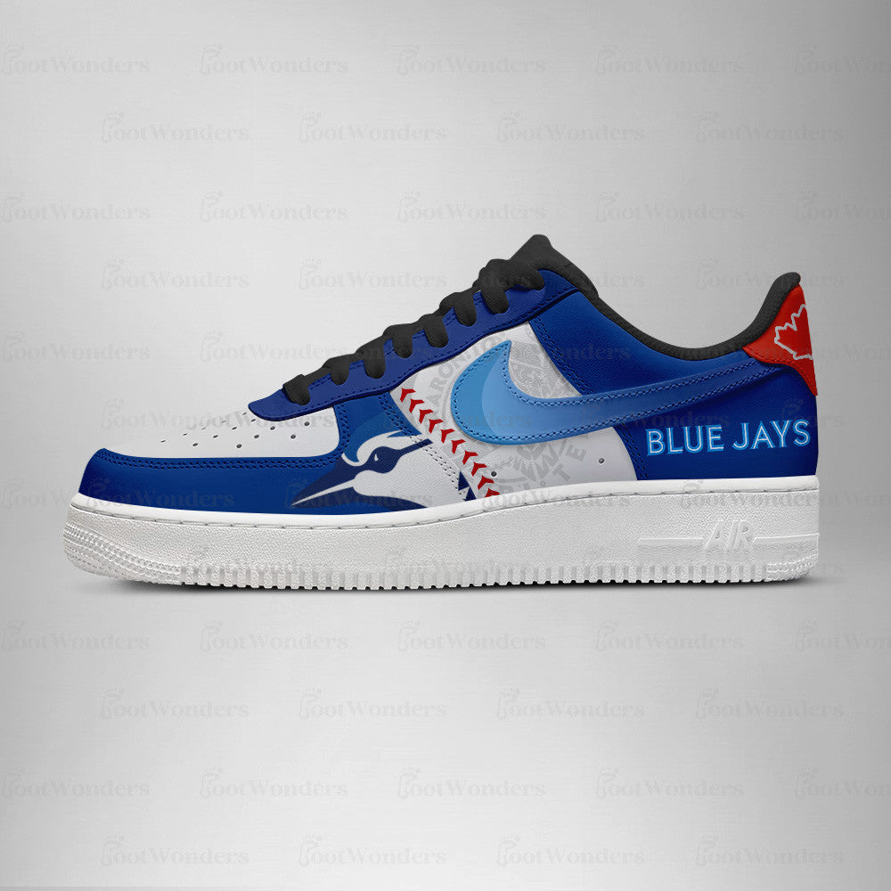 LIMITED EDITION - NEW CUSTOMIZED MLB12 TR BLUE JAYS AF1 SHOES