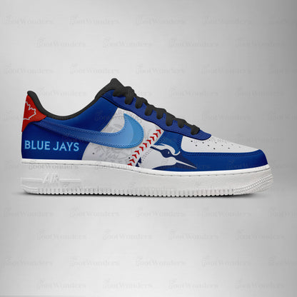 LIMITED EDITION - NEW CUSTOMIZED MLB12 TR BLUE JAYS AF1 SHOES