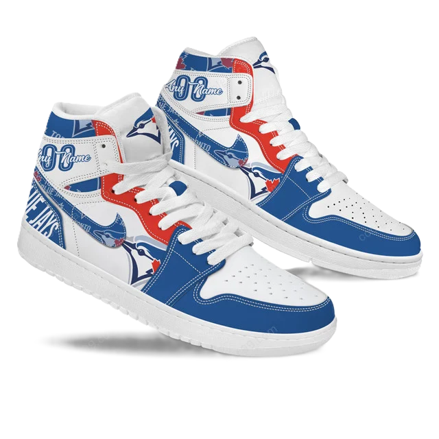 LIMITED EDITION - NEW CUSTOMIZED MLB12 TR BLUE JAYS AIR JORDAN SNEAKERS