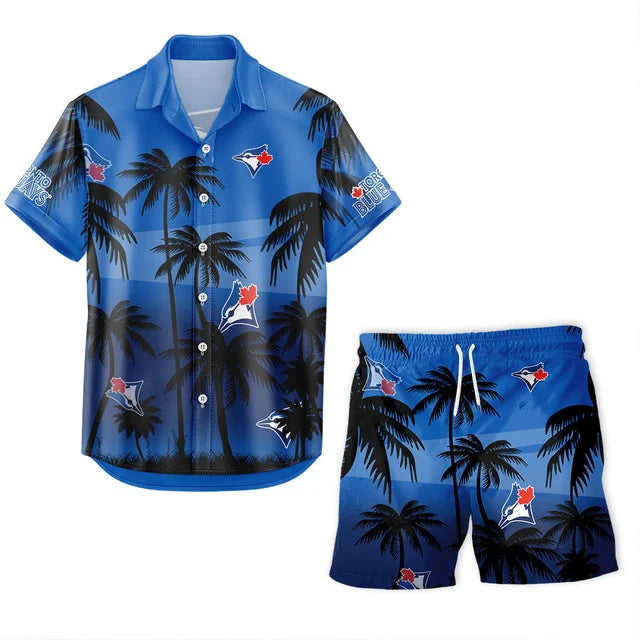 LIMITED EDITION - NEW CUSTOMIZED MLB12 TBJ TORONTO BLUE JAYS UNISEX HAWAIIAN SHIRT & SHORTS SET
