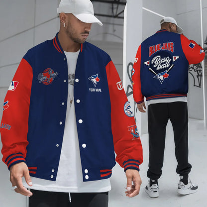 LIMITED EDITION - NEW PREMIUM MLB12 TBJ TORONTO BLUE JAYS SATIN VARSITY JACKET