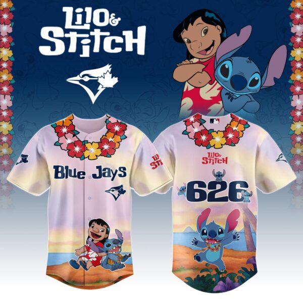 LIMITED EDITION - NEW CUSTOMIZED MLB12 TR BLUE JAYS x LILO & STITCH BASEBALL JERSEY