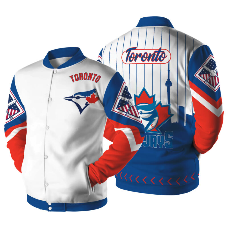 LIMITED EDITION - NEW CUSTOMIZED MLB12 TR BLUE JAYS SATIN VARSITY & BASEBALL JACKET