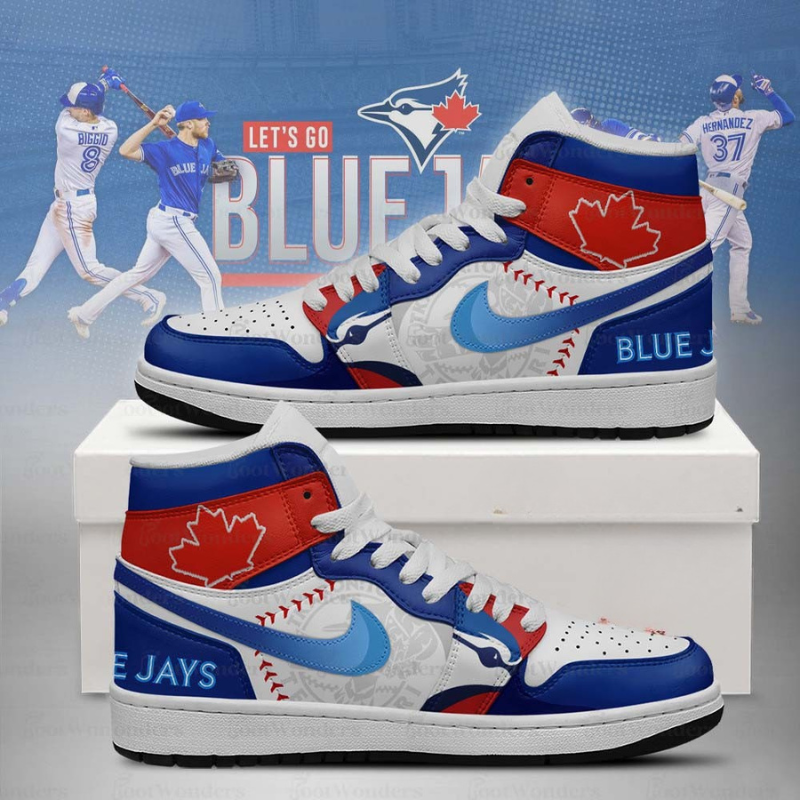 LIMITED EDITION - NEW CUSTOMIZED MLB12 TBJ TORONTO BLUE JAYS AIR JORDAN SNEAKERS