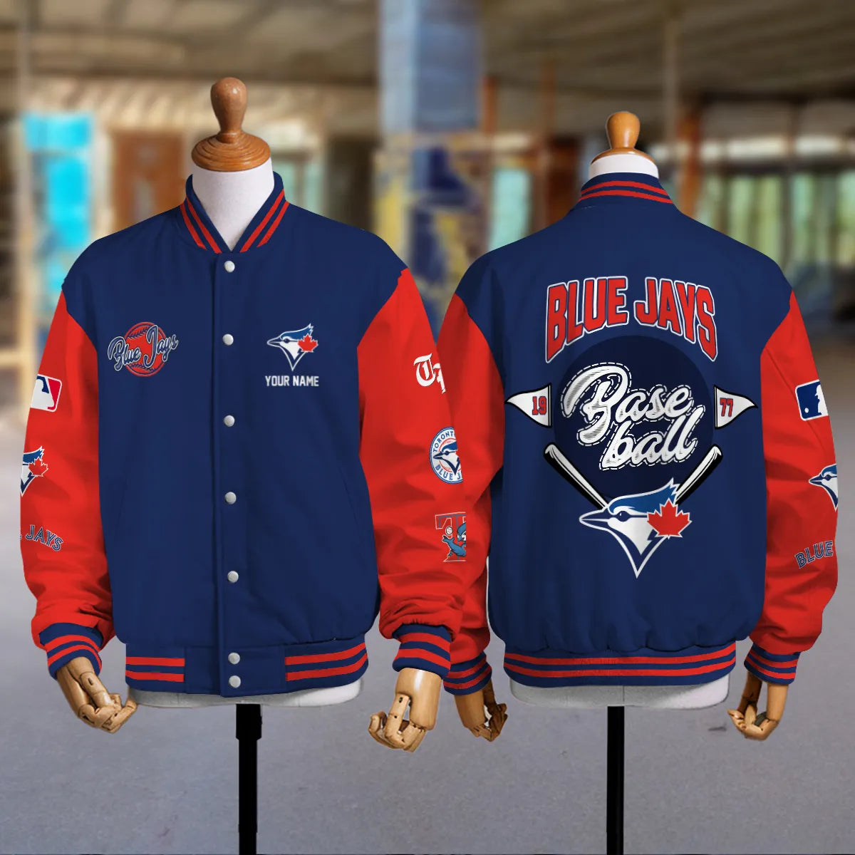 LIMITED EDITION - NEW PREMIUM MLB12 TBJ TORONTO BLUE JAYS SATIN VARSITY JACKET