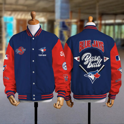 LIMITED EDITION - NEW PREMIUM MLB12 TBJ TORONTO BLUE JAYS SATIN VARSITY JACKET