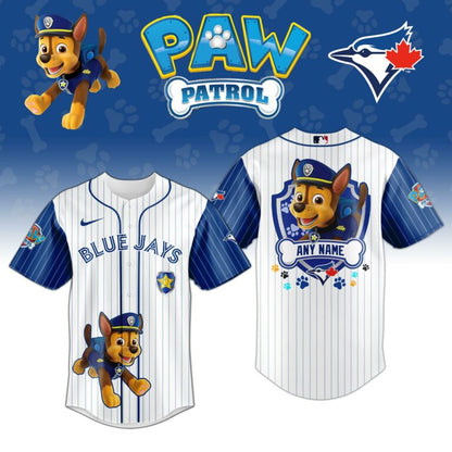 LIMITED EDITION - NEW CUSTOMIZED MLB12 TBJ TORONTO BLUE JAYS x PAW PATROL BASEBALL JERSEY & CAP