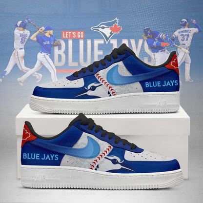LIMITED EDITION - NEW CUSTOMIZED MLB12 TR BLUE JAYS AF1 SHOES