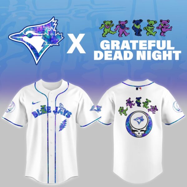 LIMITED EDITION - NEW CUSTOMIZED MLB12 TR BLUE JAYS x GRATEFUL DEAD BASEBALL JERSEY