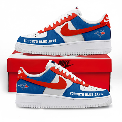 LIMITED EDITION - NEW CUSTOMIZED MLB12 TBJ TORONTO BLUE JAYS AF1 SNEAKERS