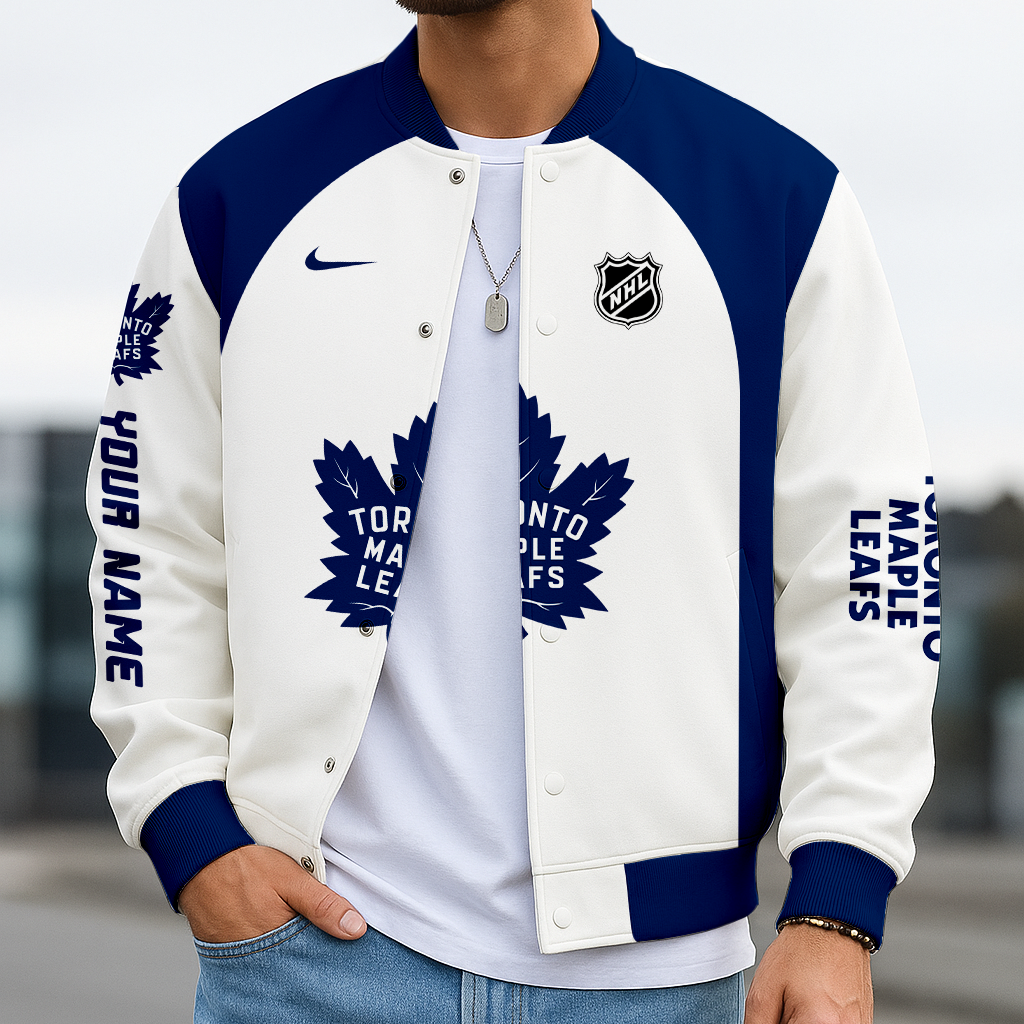 LIMITED EDITION - NEW CUSTOMIZED NHL23 TML TORONTO MAPLE LEAFS SATIN VARSITY JACKET & BASEBALL JACKET