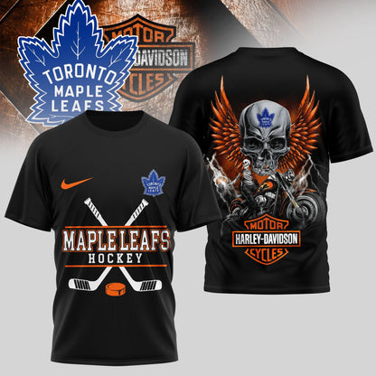 LIMITED EDITION - NEW CUSTOMIZED NHL23 TML TORONTO MAPLE LEAFS x HARLEY DAVIDSON UNISEX T-SHIRT