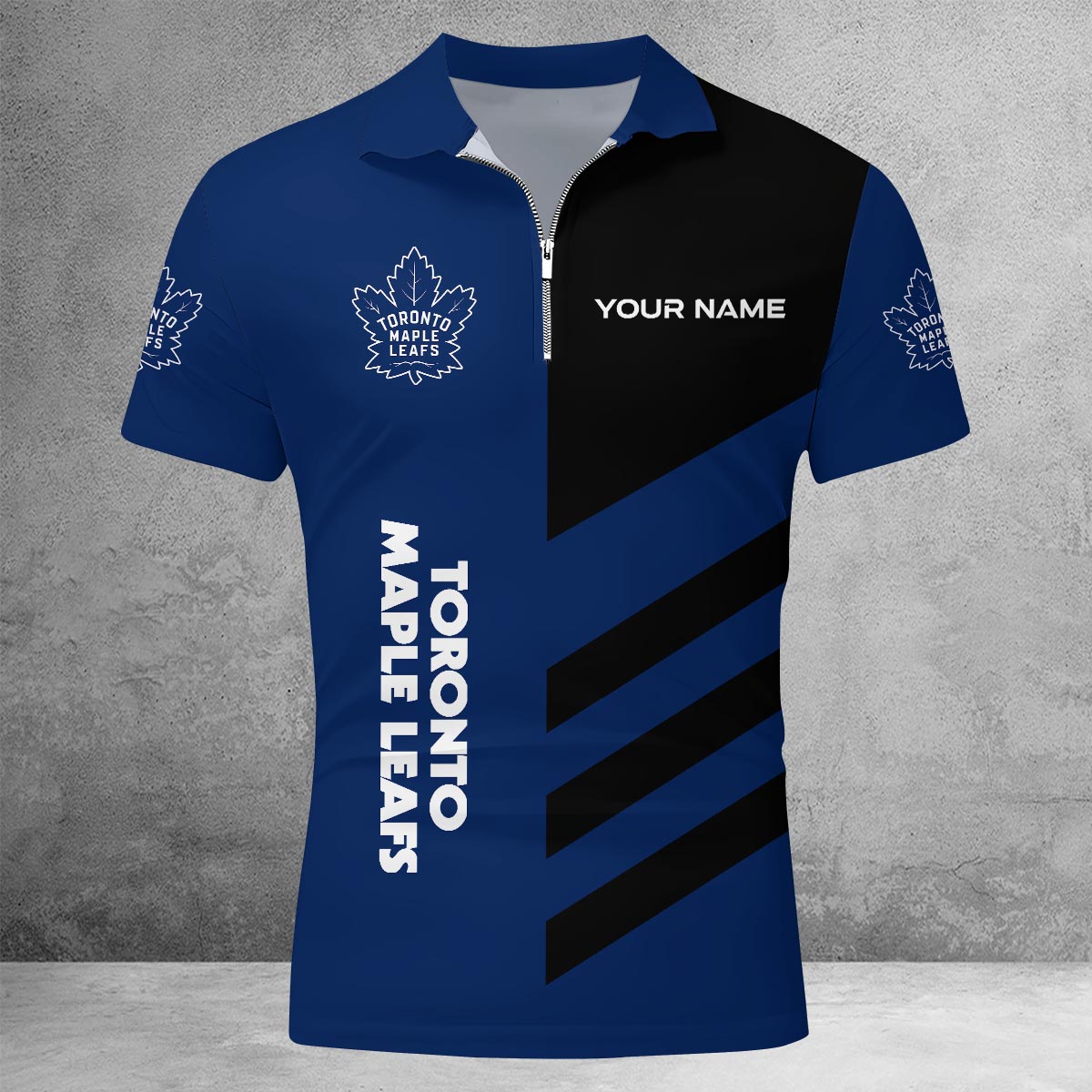 LIMITED EDITION - NEW CUSTOMIZED NHL23 TML TORONTO MAPLE LEAFS ZIP POLO SHIRT
