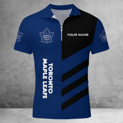LIMITED EDITION - NEW CUSTOMIZED NHL23 TML TORONTO MAPLE LEAFS ZIP POLO SHIRT