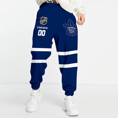 LIMITED EDITION - NEW CUSTOMIZED NHL23 TML TORONTO MAPLE LEAFS COMBO HOODIE & LONGPANTS