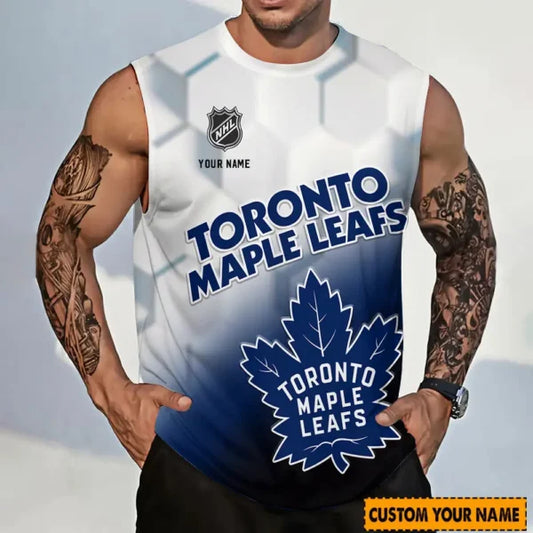 LIMITED EDITION - NEW CUSTOMIZED NHL23 TML TORONTO MAPLE LEAFS TANK TOP & GYM SHIRT