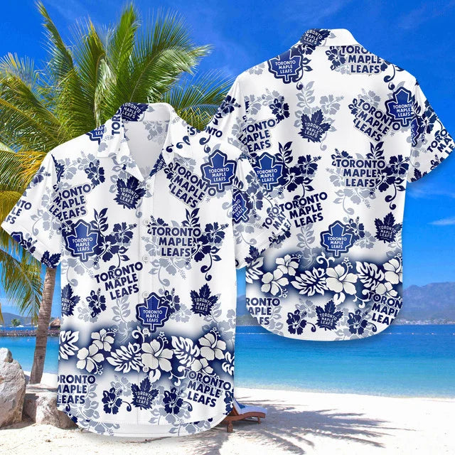 LIMITED EDITION - NEW CUSTOMIZED NHL23 TML TORONTO MAPLE LEAFS UNISEX HAWAIIAN SHIRT & SHORTS SET