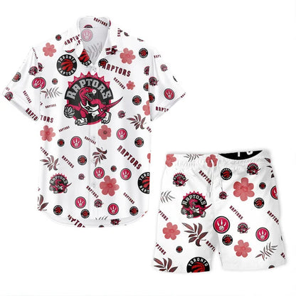 LIMITED EDITION - NEW CUSTOMIZED NBA24 TRA TORONTO RAPTORS UNISEX HAWAIIAN SHIRT & SHORTS SET