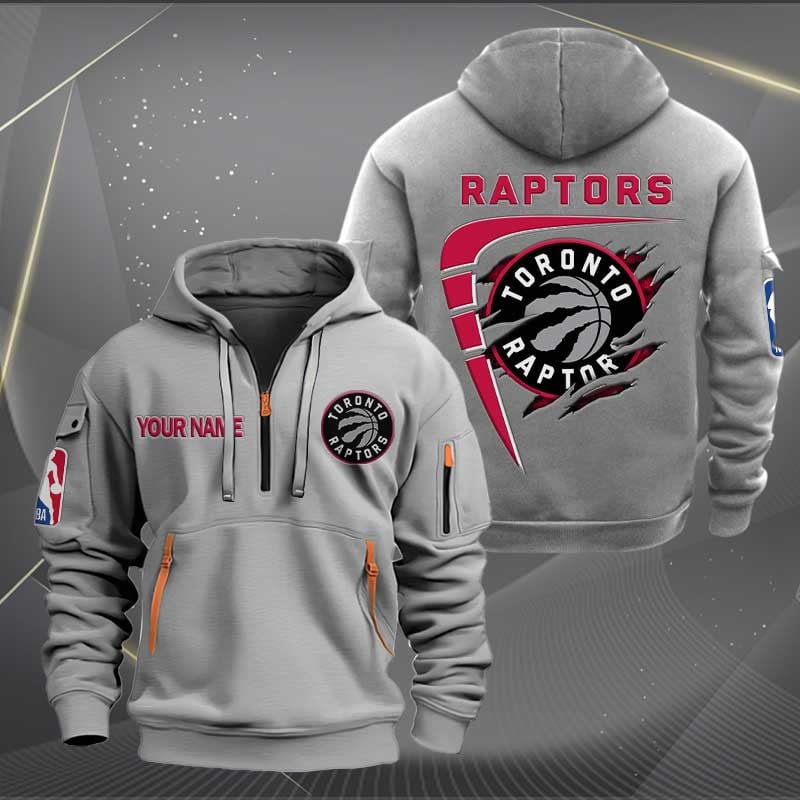 [HOT DEAL] NEW CUSTOMIZED NBA24 TR TORONTO RAPTORS QUARTER ZIP HOODIE