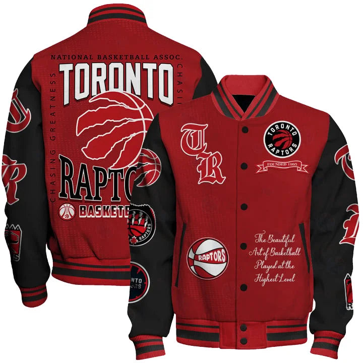 LIMITED EDITION - NEW CUSTOMIZED NBA24 TRA TORONTO RAPTORS BASEBALL JACKET, SATIN VARSITY JACKET