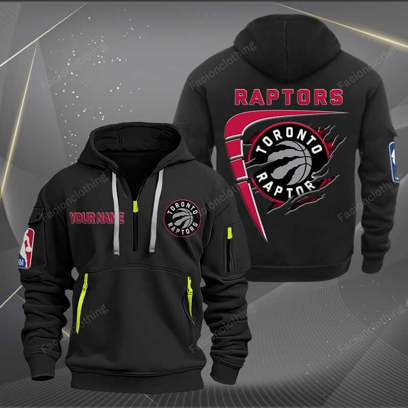 [HOT DEAL] NEW CUSTOMIZED NBA24 TR TORONTO RAPTORS QUARTER ZIP HOODIE