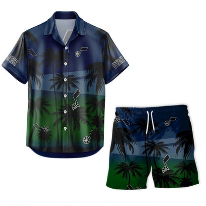LIMITED EDITION - NEW CUSTOMIZED NBA29 UJZ UTAH JAZZ UNISEX HAWAIIAN SHIRT & SHORTS SET