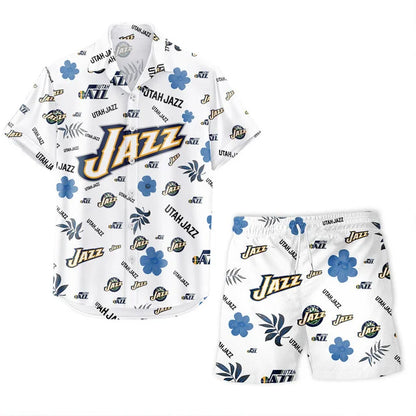 LIMITED EDITION - NEW CUSTOMIZED NBA29 UJZ UTAH JAZZ UNISEX HAWAIIAN SHIRT & SHORTS SET