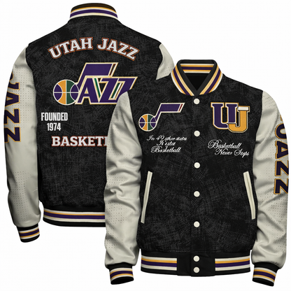 LIMITED EDITION - NEW CUSTOMIZED NBA29 UJZ UTAH JAZZ BASEBALL JACKET, SATIN VARSITY JACKET