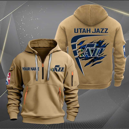 [HOT DEAL] NEW CUSTOMIZED NBA29 UJ UTAH JAZZ QUARTER ZIP HOODIE