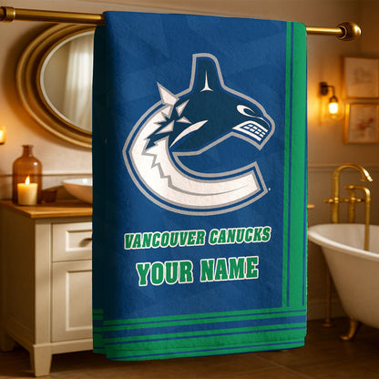 LIMITED EDITION - NEW CUSTOMIZED NHL19 VCC VANCOUVER CANUCKS BEACH & BATH TOWEL