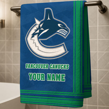 LIMITED EDITION - NEW CUSTOMIZED NHL19 VCC VANCOUVER CANUCKS BEACH & BATH TOWEL