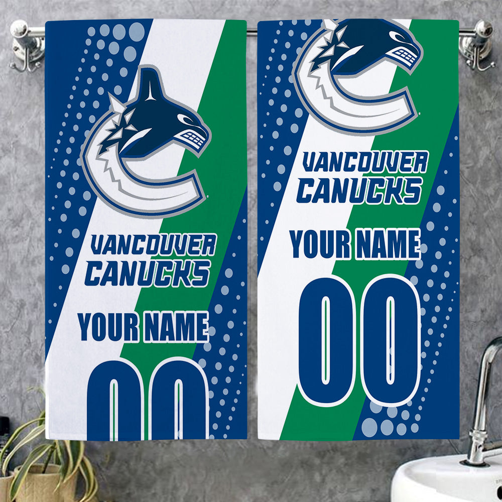 LIMITED EDITION - NEW CUSTOMIZED NHL19 VCC VANCOUVER CANUCKS BEACH & BATH TOWEL