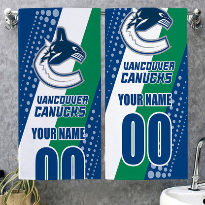 LIMITED EDITION - NEW CUSTOMIZED NHL19 VCC VANCOUVER CANUCKS BEACH & BATH TOWEL