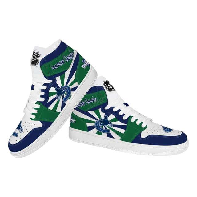 LIMITED EDITION - NEW CUSTOMIZED NHL19 VC CANUCKS AIR JORDAN SNEAKERS
